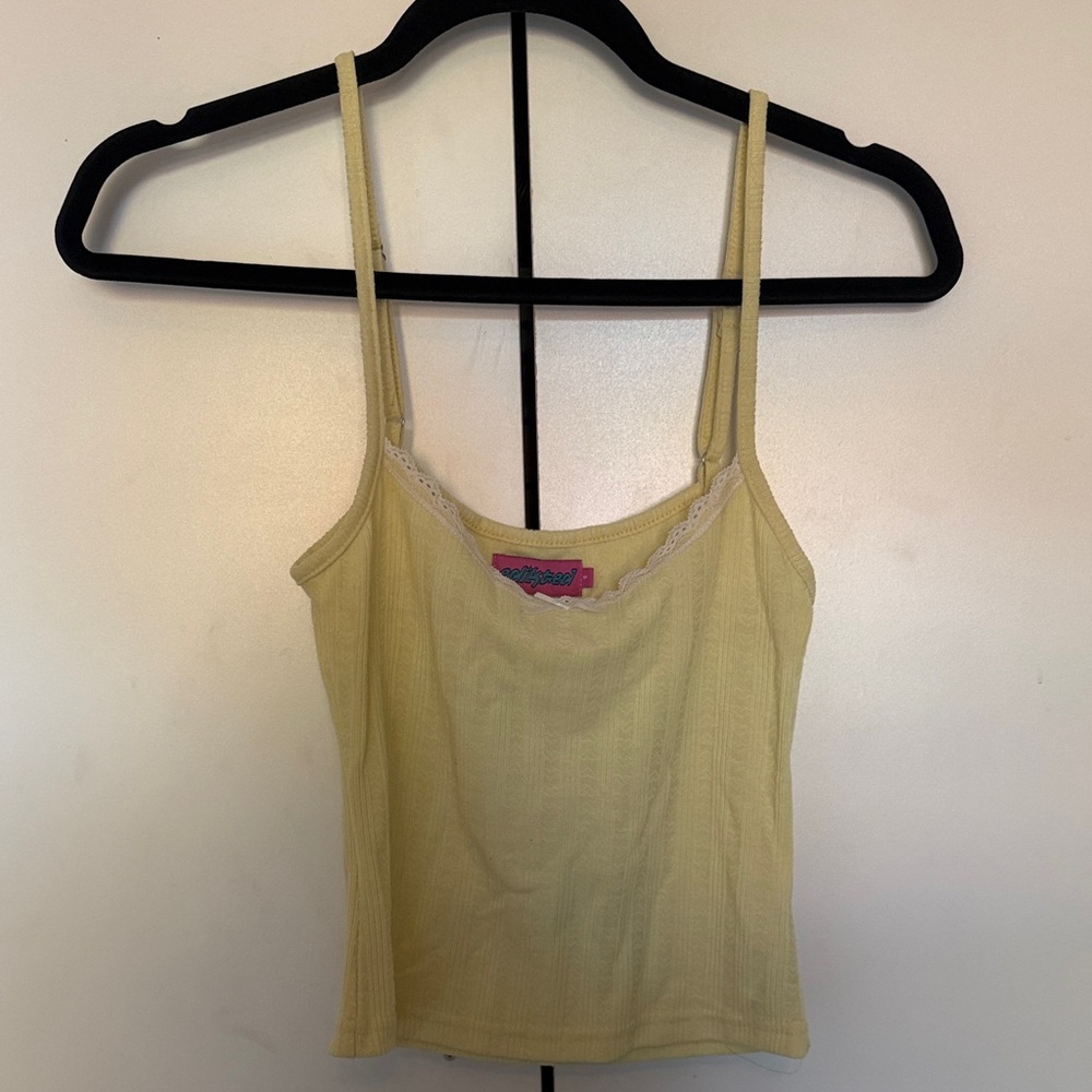 Edikted Light Yellow Lace Cami Top
